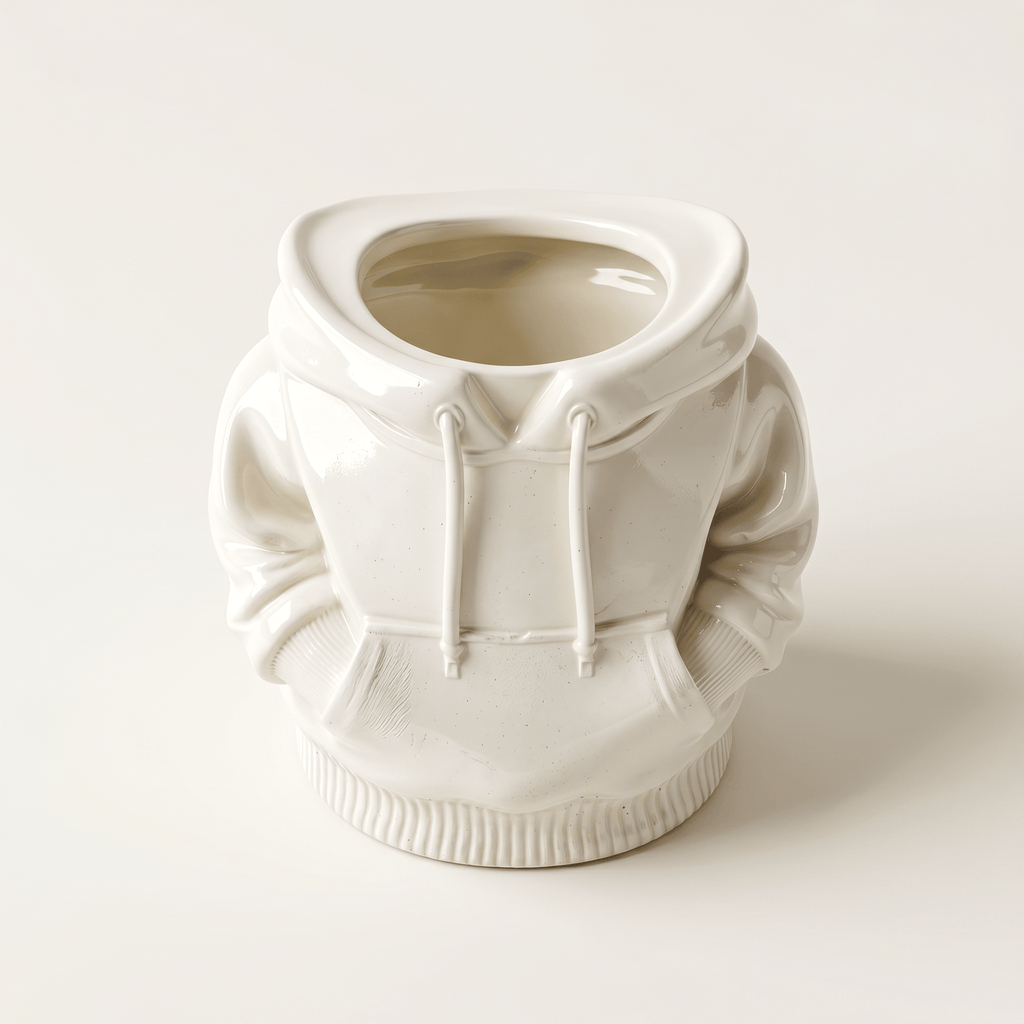 Hoodie Sweatshirt Planter – Gypsum White 4" - Cheeky Garden