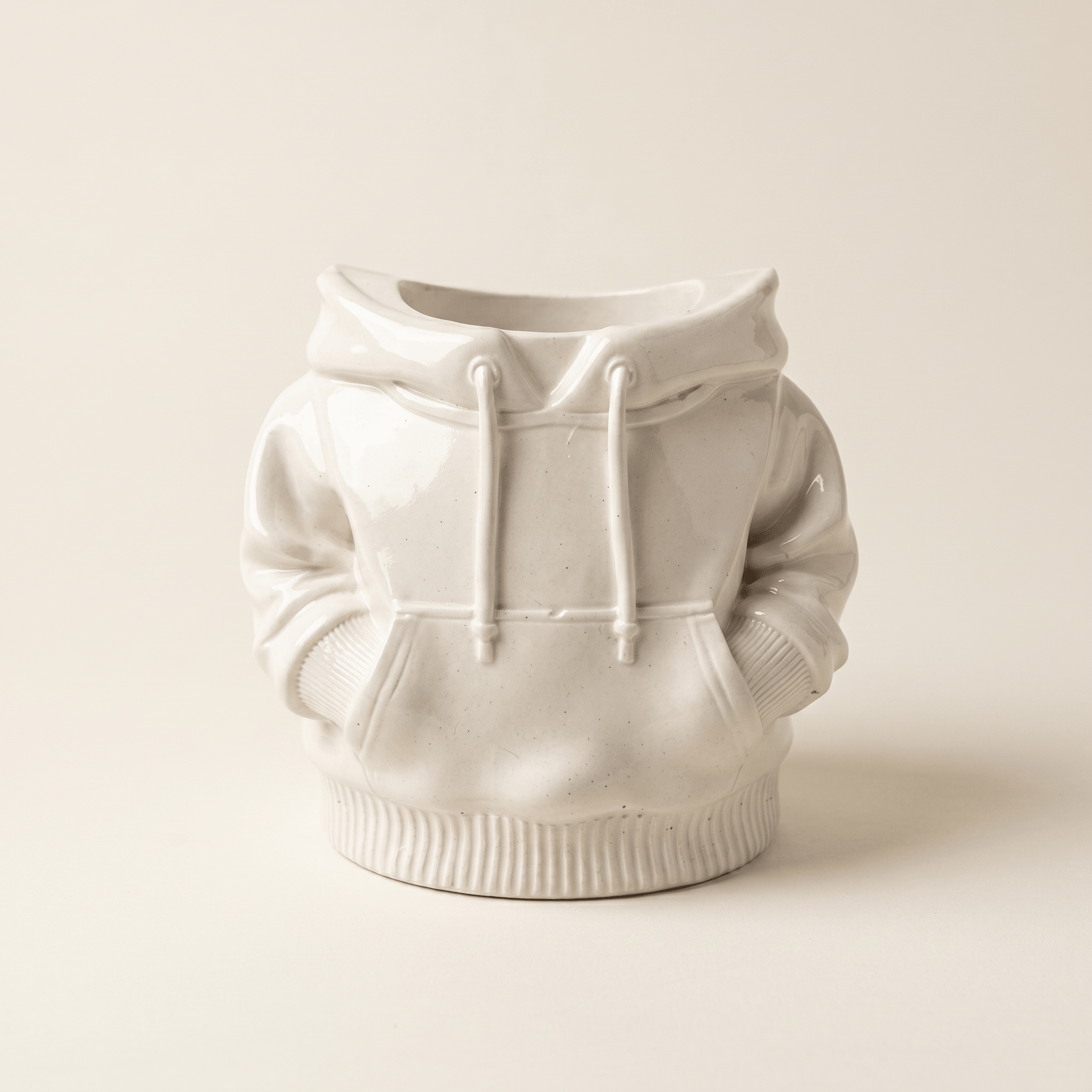 Hoodie Sweatshirt Planter – Gypsum White 4" - Cheeky Garden