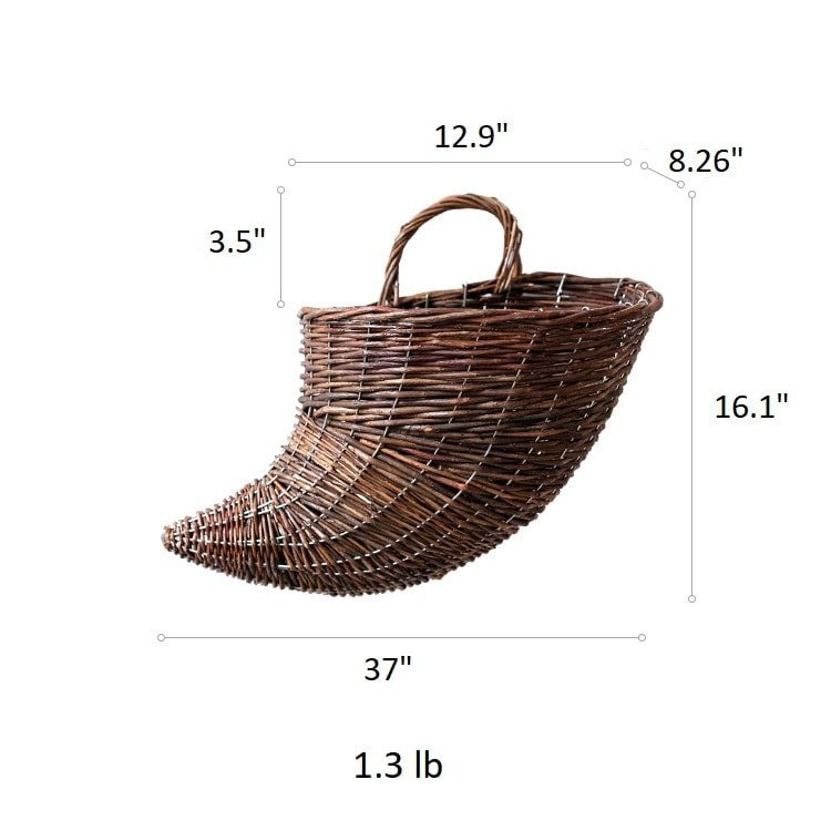 Horn Shape Willow Hanging Basket Planter - Cheeky Garden