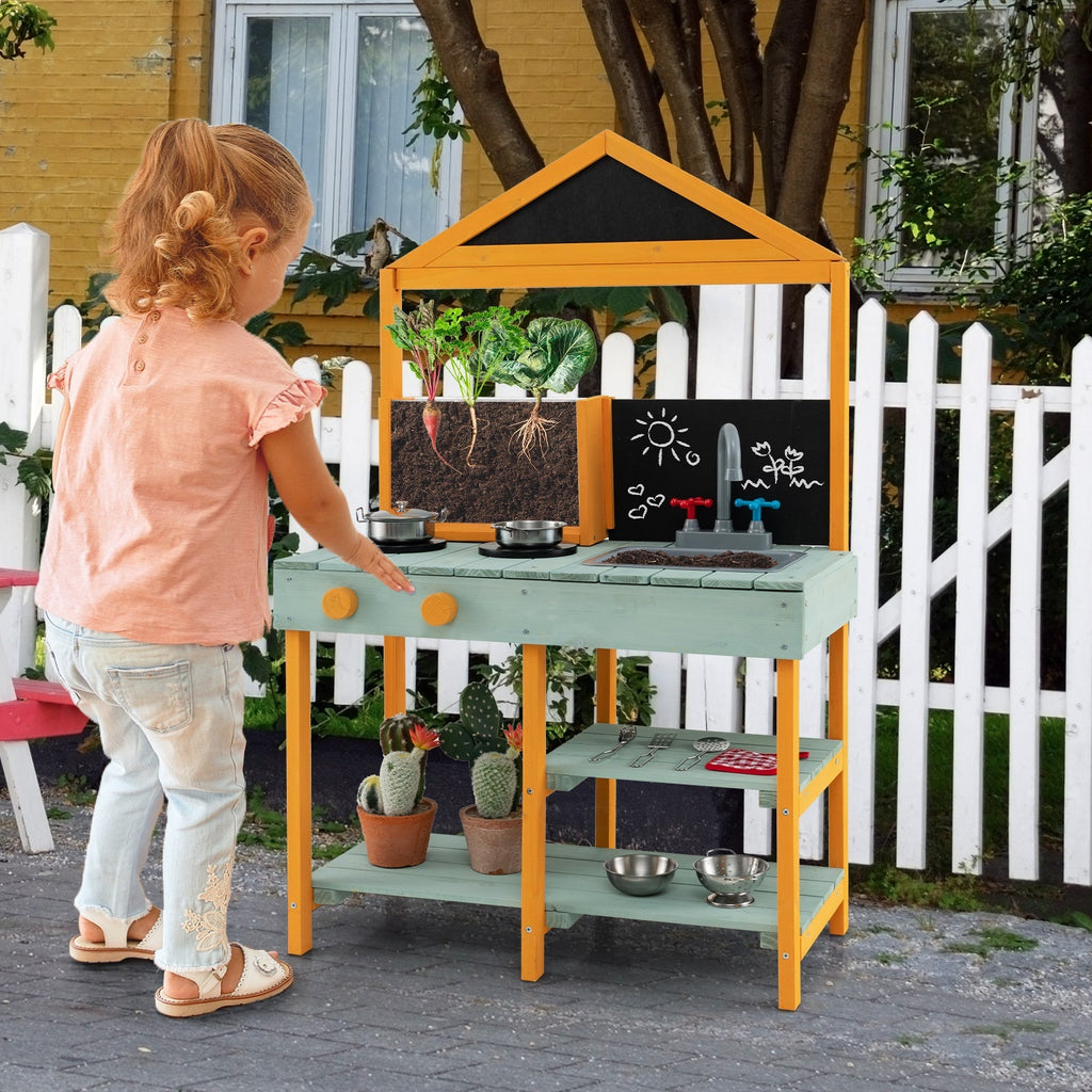 Kids Kitchen Playset with Root Viewer Planter and Rotatable Faucet - Cheeky Garden