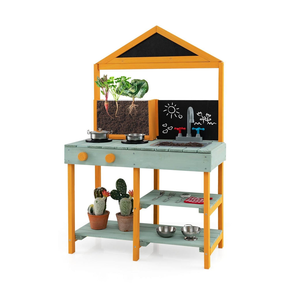 Kids Kitchen Playset with Root Viewer Planter and Rotatable Faucet - Cheeky Garden