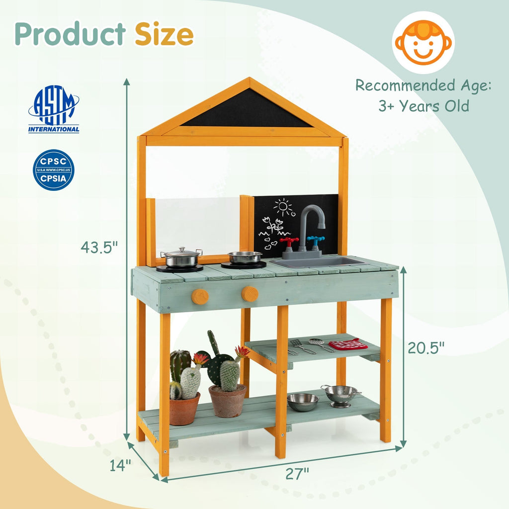 Kids Kitchen Playset with Root Viewer Planter and Rotatable Faucet - Cheeky Garden