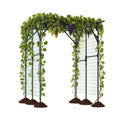 Large Garden Arch Trellis for Climbing Plants Outdoor Grape Vine Support-Black - Cheeky Garden