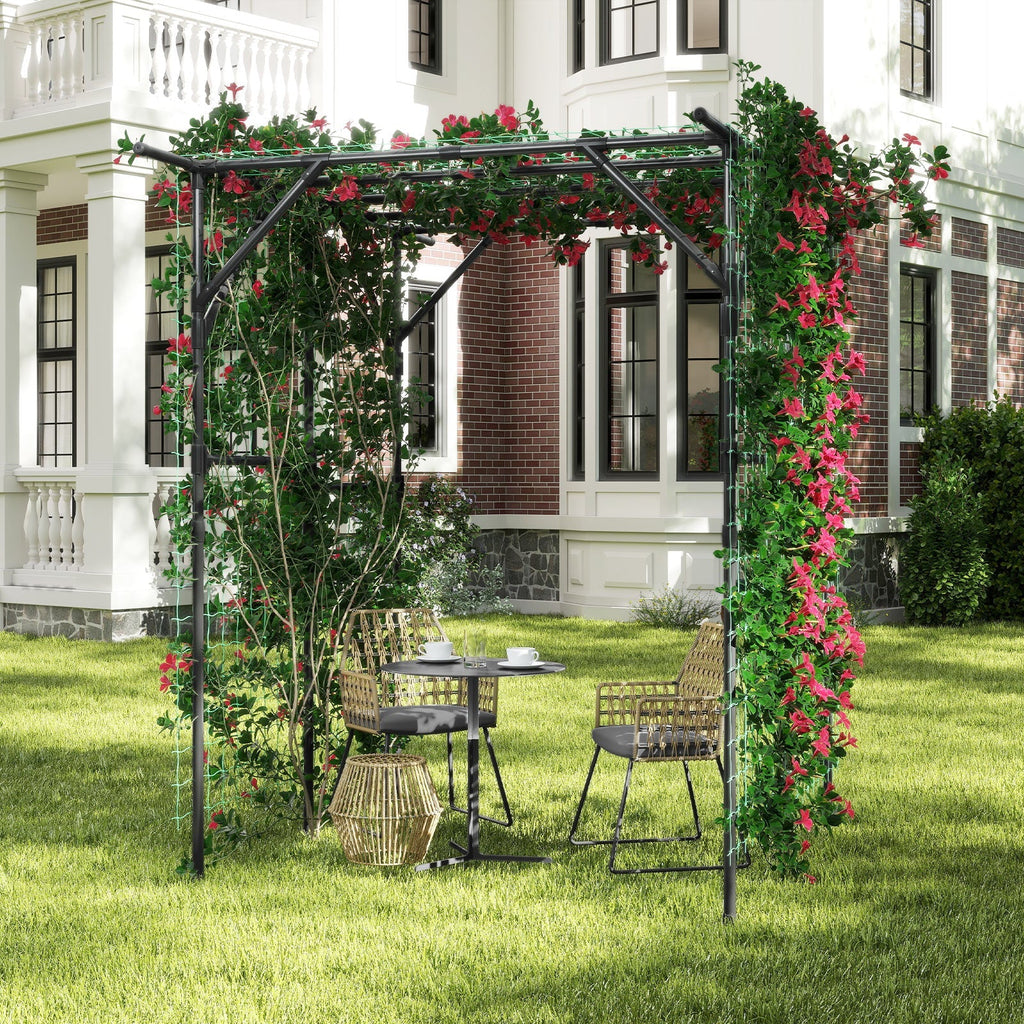 Large Garden Arch Trellis for Climbing Plants Outdoor Grape Vine Support-Black - Cheeky Garden