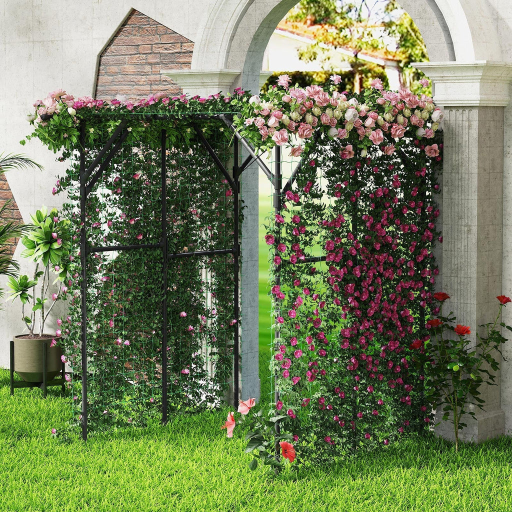Large Garden Arch Trellis for Climbing Plants Outdoor Grape Vine Support-Black - Cheeky Garden