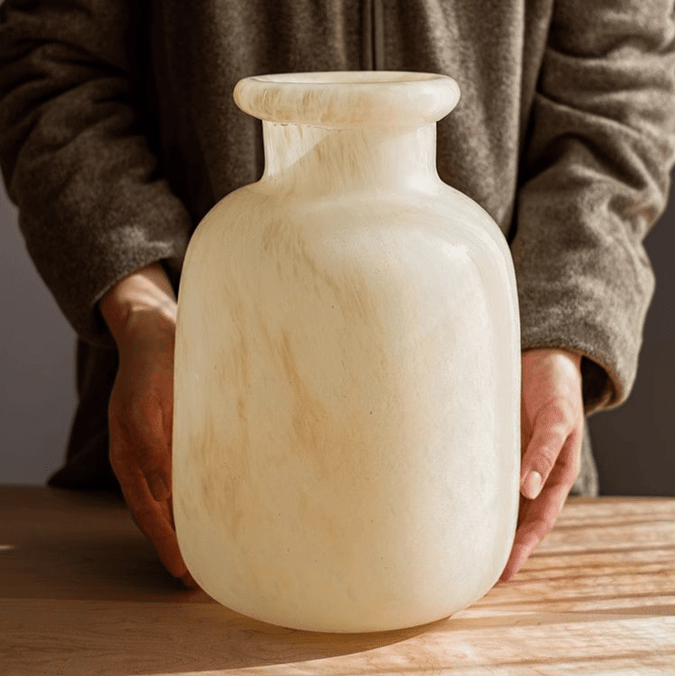 Large Matte Frosted Glass Vase - Cheeky Garden