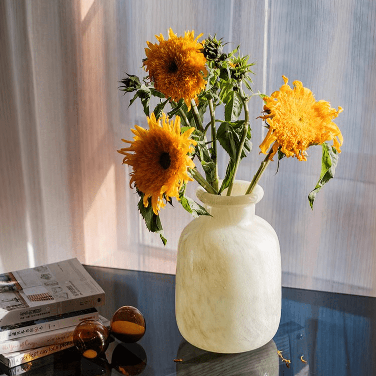 Large Matte Frosted Glass Vase - Cheeky Garden