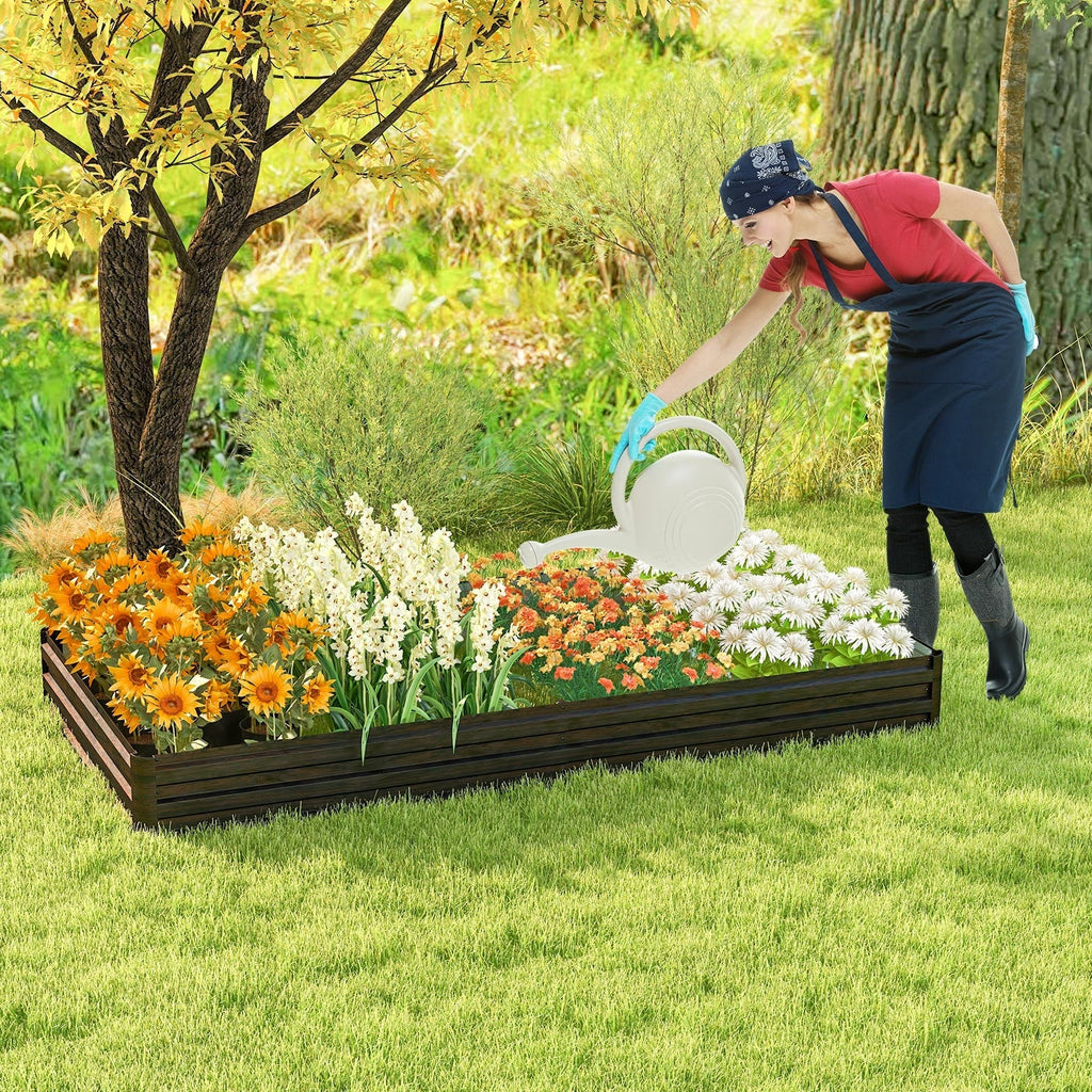 Large Outdoor Metal Planter Box for Vegetable Fruit Herb Flower-Coffee - Cheeky Garden