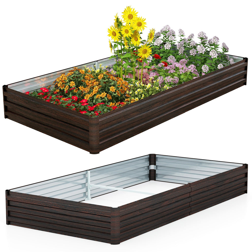 Large Outdoor Metal Planter Box for Vegetable Fruit Herb Flower-Coffee - Cheeky Garden