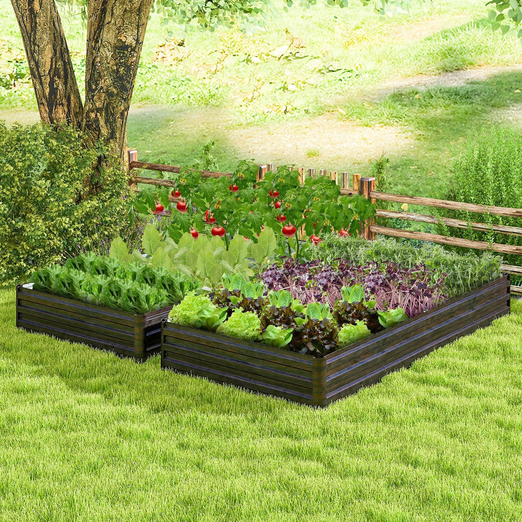 Large Outdoor Metal Planter Box for Vegetable Fruit Herb Flower-Coffee - Cheeky Garden