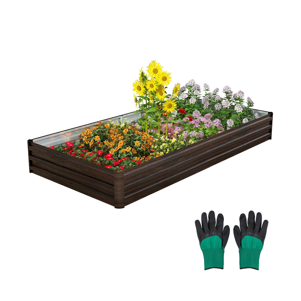 Large Outdoor Metal Planter Box for Vegetable Fruit Herb Flower-Coffee - Cheeky Garden