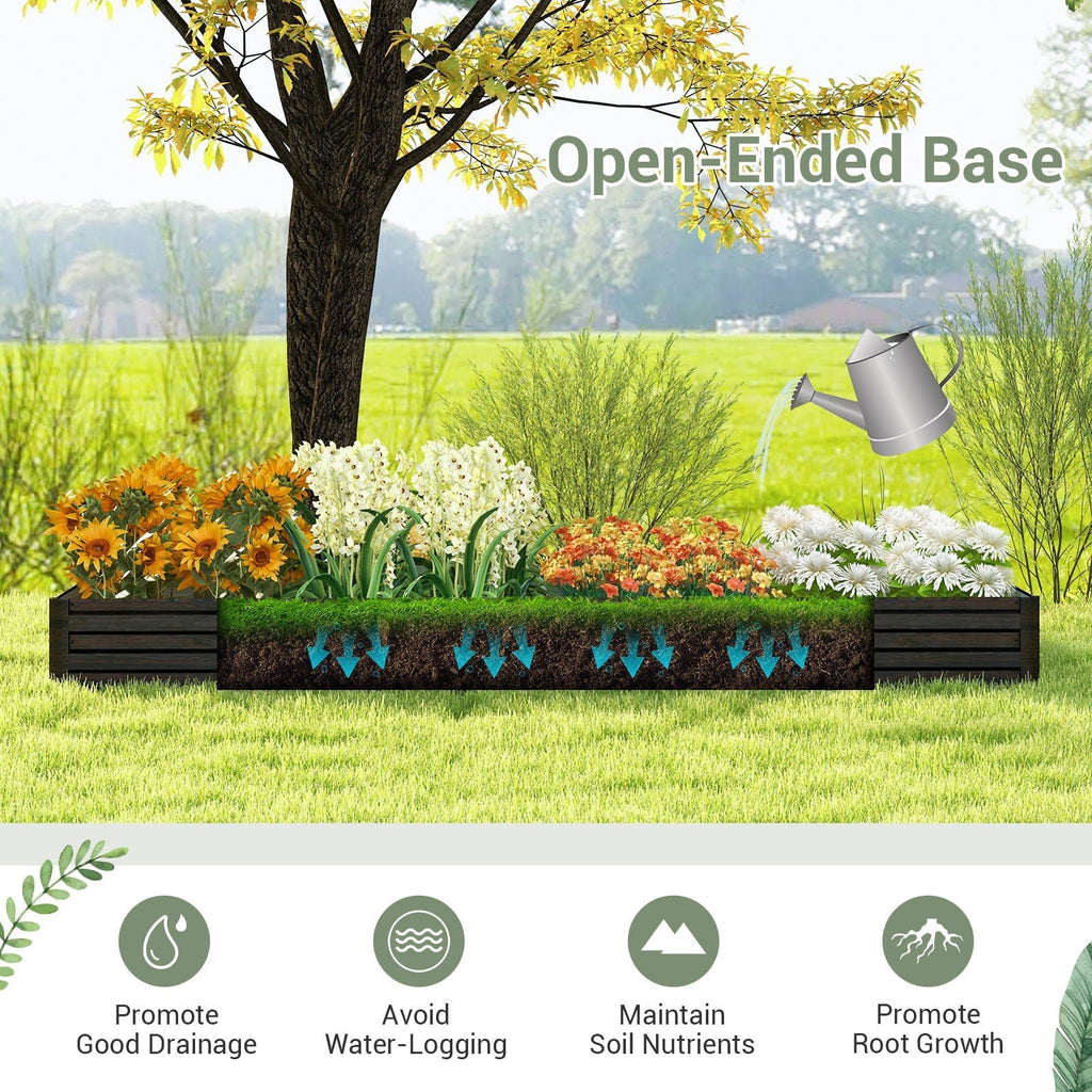 Large Outdoor Metal Planter Box for Vegetable Fruit Herb Flower-Coffee - Cheeky Garden