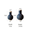 Large South East Asia Navy Blue Domo Coarse Pottery Vase - Cheeky Garden