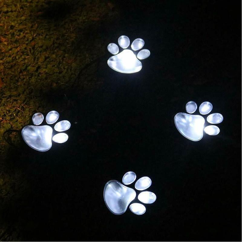 LED Solar Waterproof Cat Dog Animal Paw Shape Lights For Garden Yard Pathway Animal Lover - Cheeky Garden