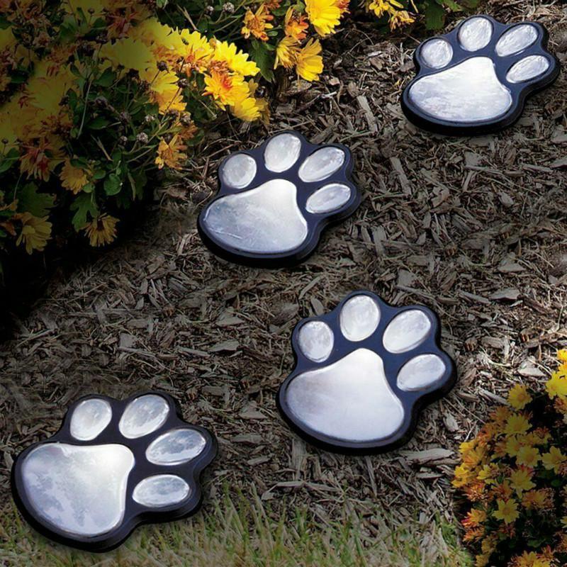 LED Solar Waterproof Cat Dog Animal Paw Shape Lights For Garden Yard Pathway Animal Lover - Cheeky Garden