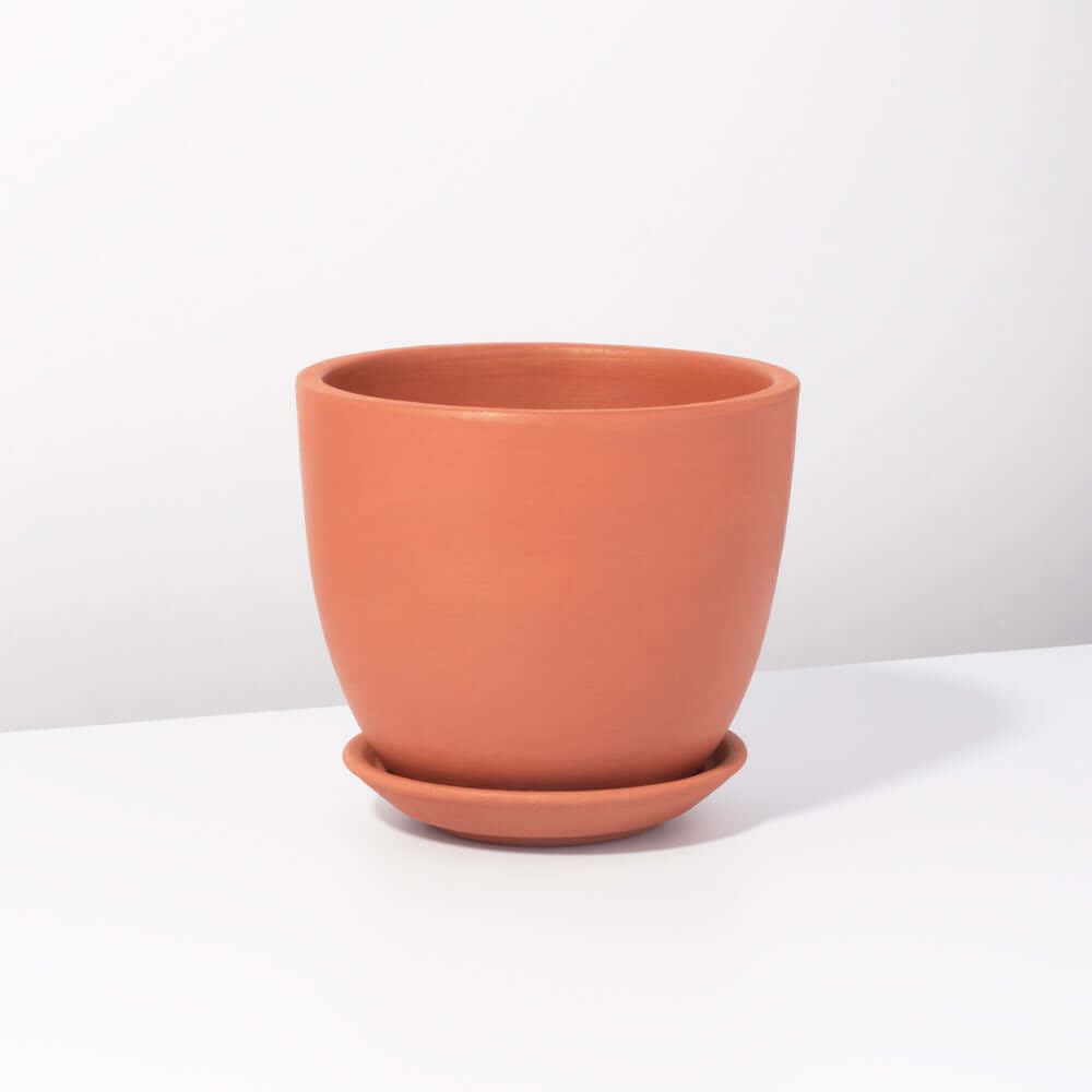 Marie Oval Terracotta Minimalist Planter – Empty - Cheeky Garden