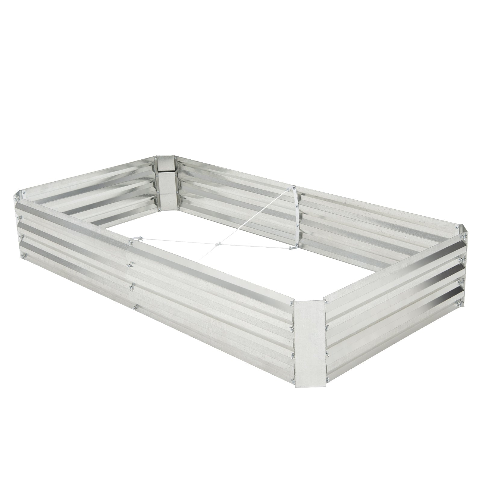 Metal Galvanized Raised Garden Bed with Open-Ended Base - Cheeky Garden