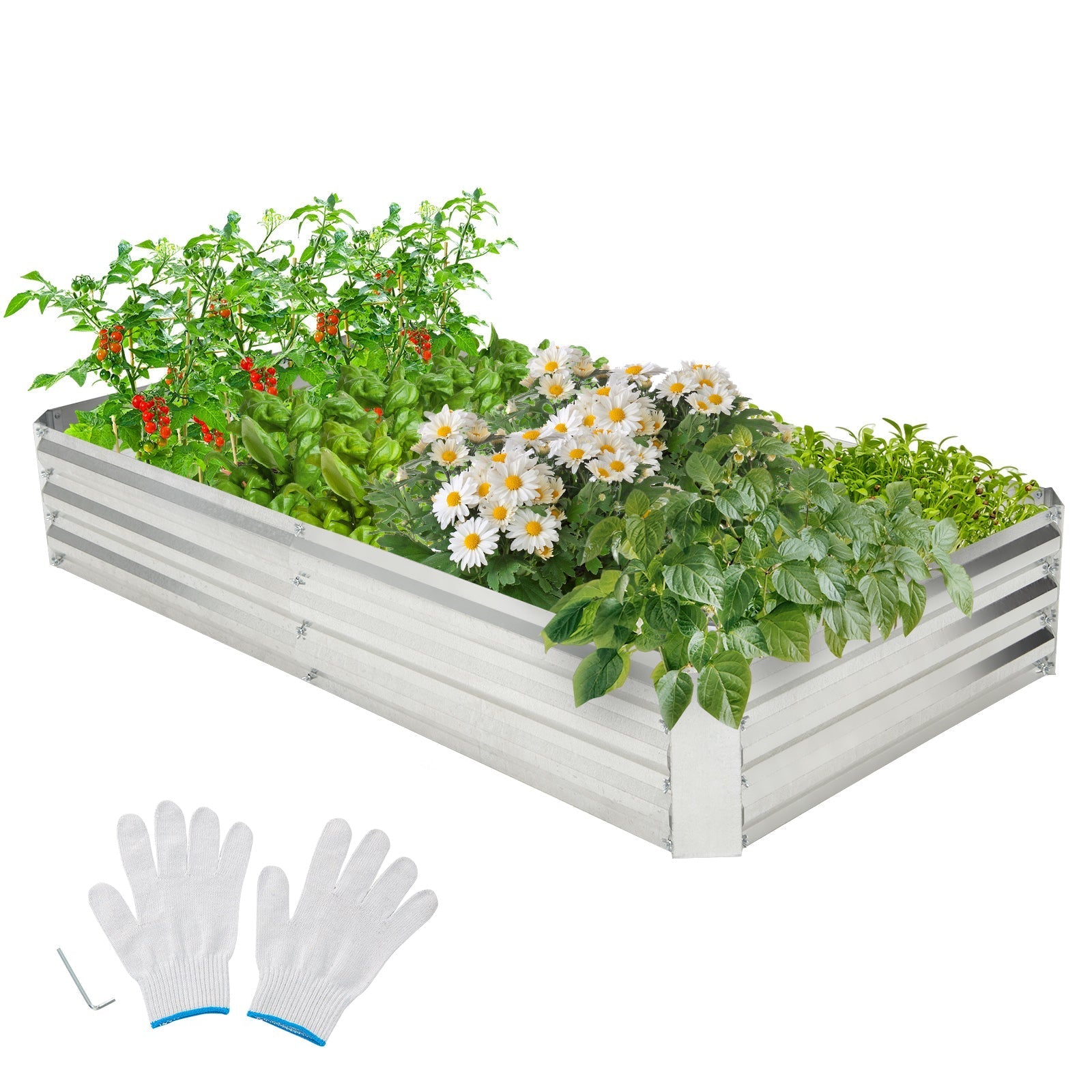 Metal Galvanized Raised Garden Bed with Open-Ended Base - Cheeky Garden