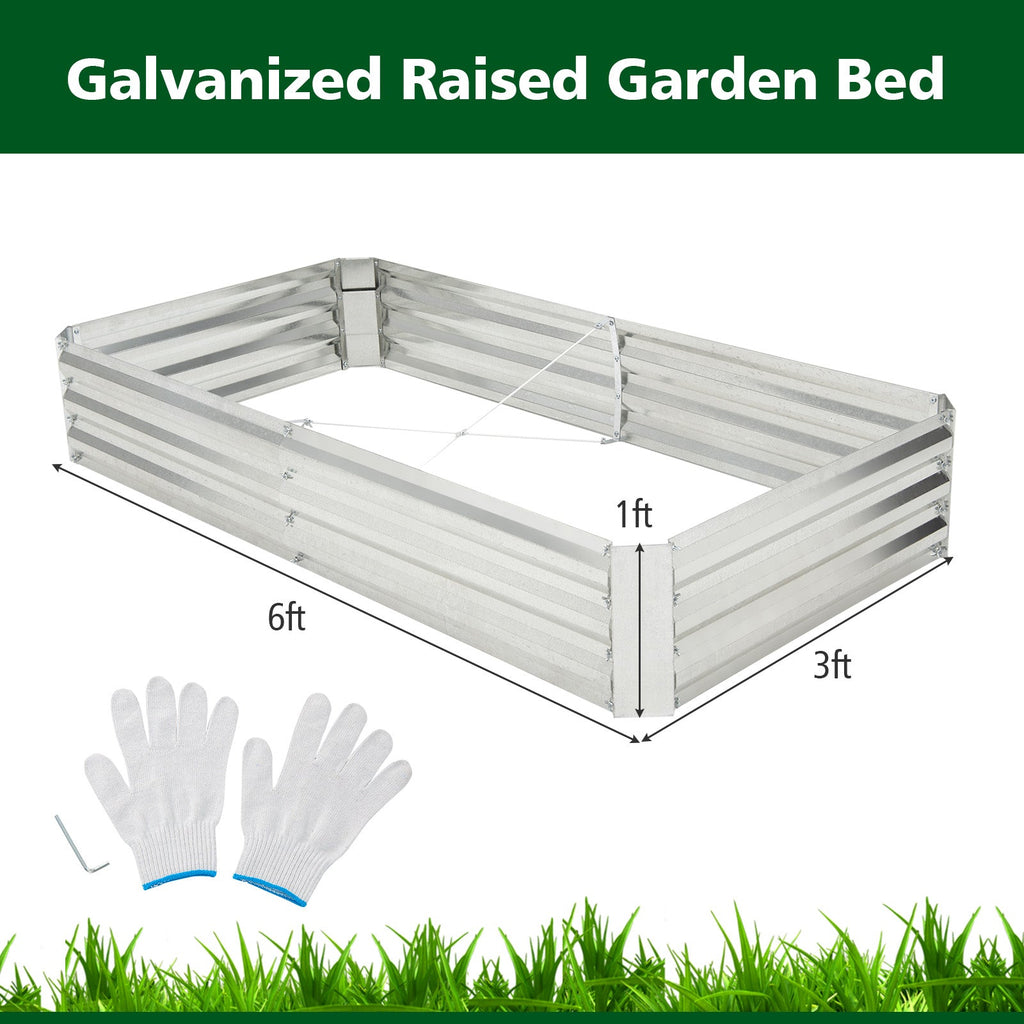 Metal Galvanized Raised Garden Bed with Open-Ended Base - Cheeky Garden