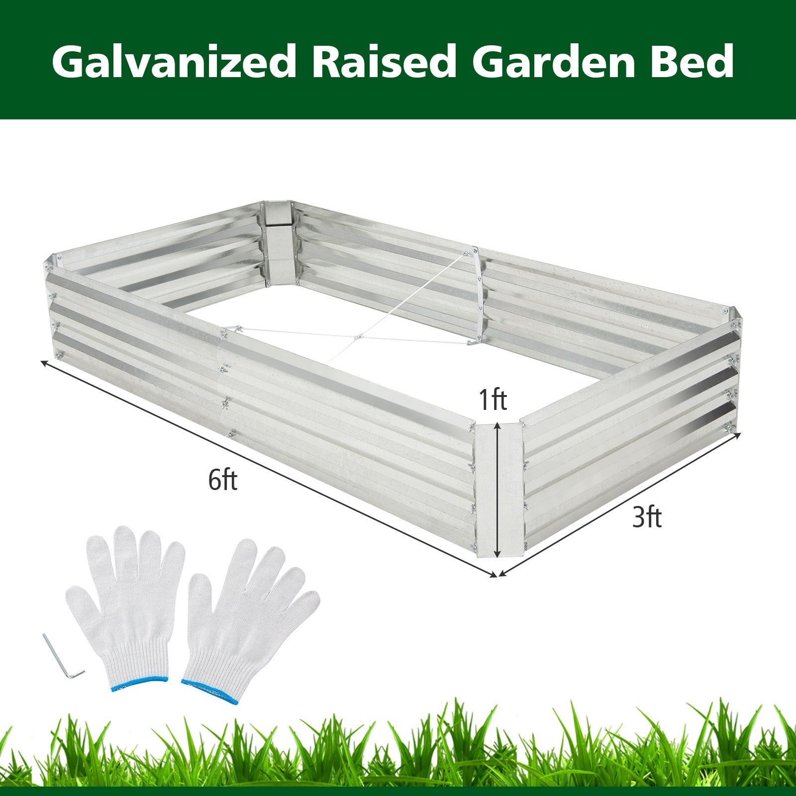 Metal Galvanized Raised Garden Bed with Open-Ended Base - Cheeky Garden