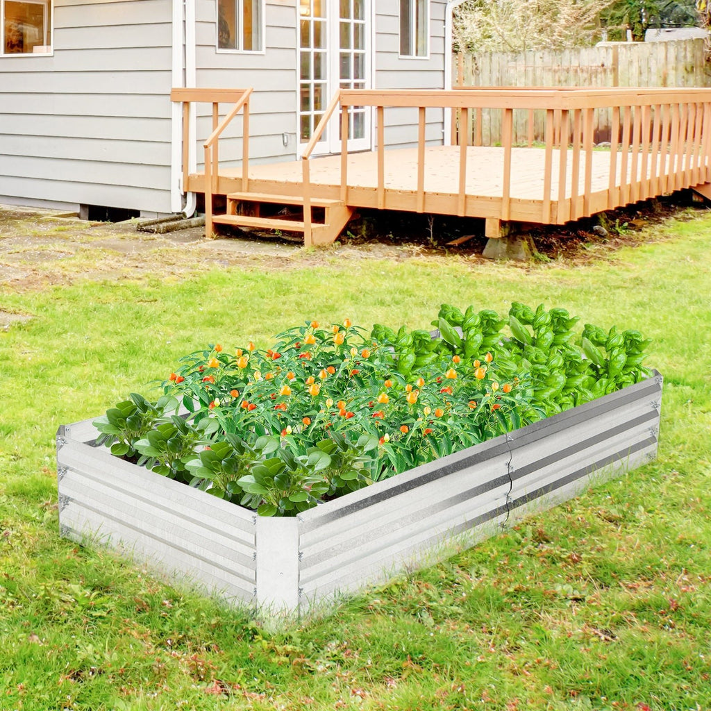 Metal Galvanized Raised Garden Bed with Open-Ended Base - Cheeky Garden