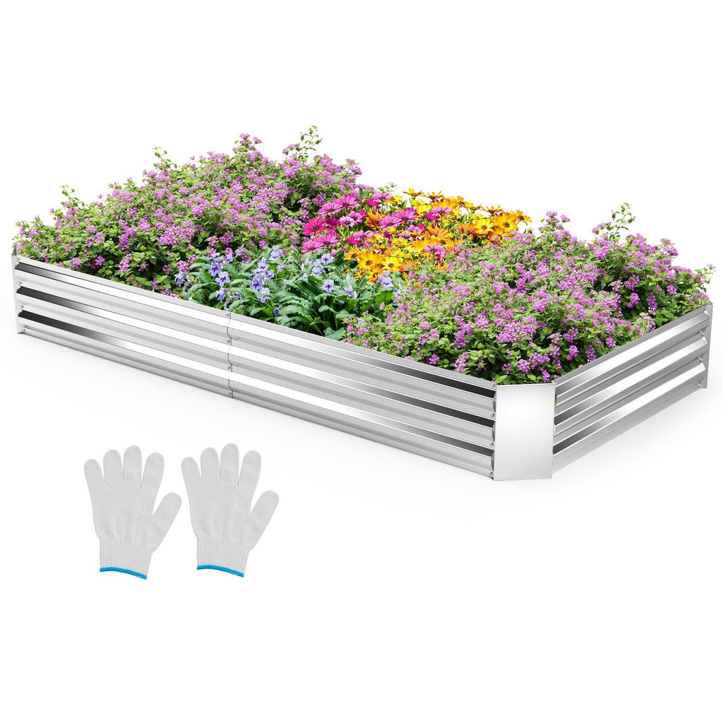 Metal Galvanized Raised Garden Bed with Open-Ended Base - Cheeky Garden