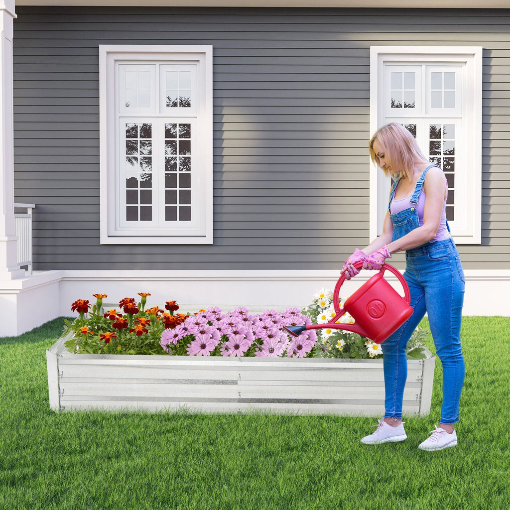 Metal Galvanized Raised Garden Bed with Open-Ended Base - Cheeky Garden
