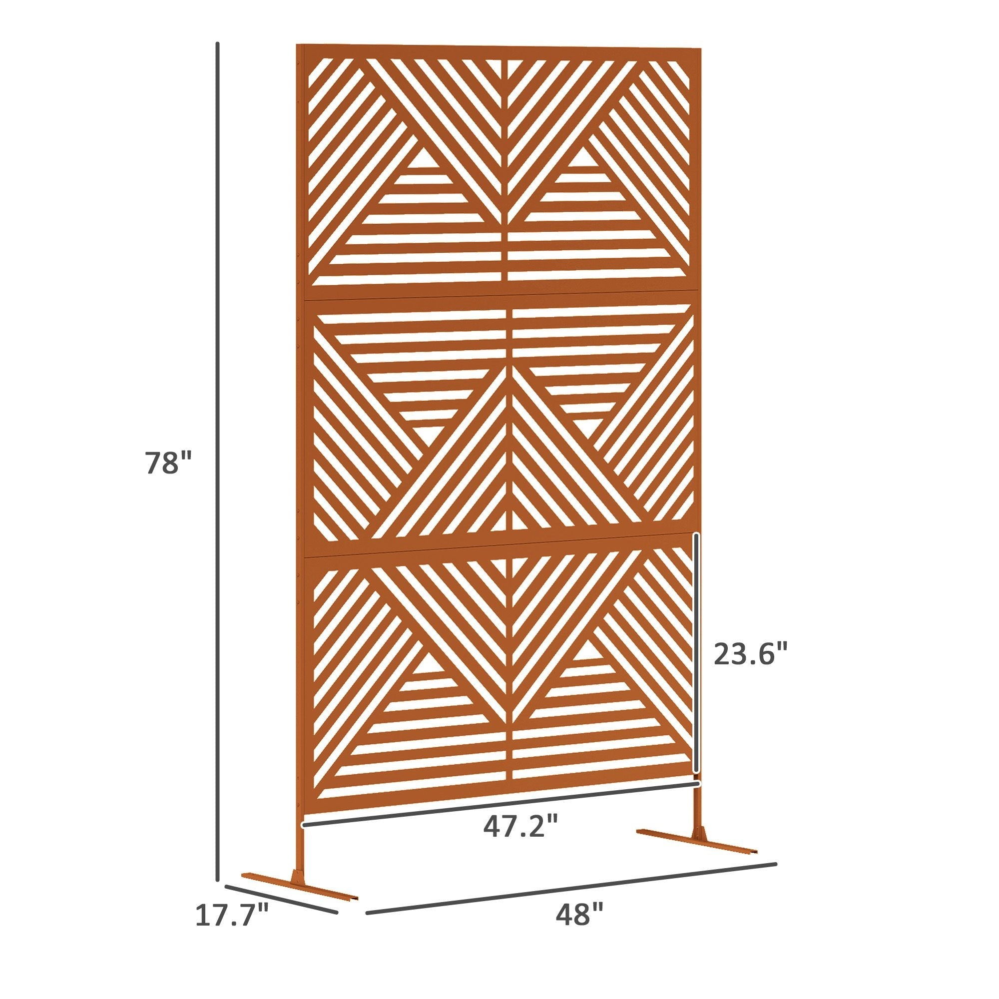 Metal Outdoor Privacy Screen & Plant Trellis with Stand – Rhombus Brown - Cheeky Garden
