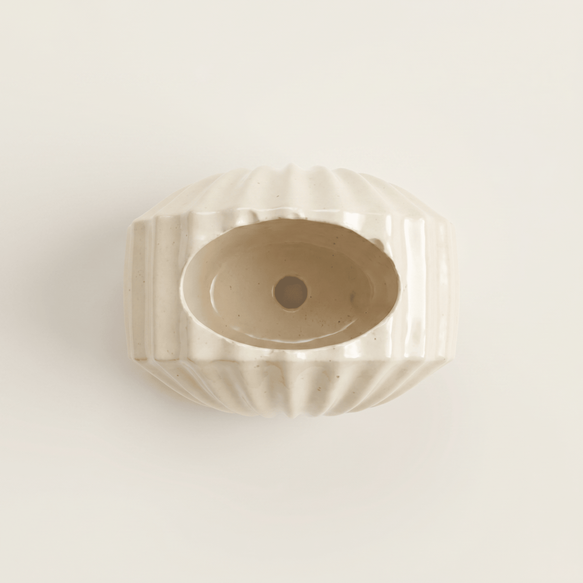 Mini Clam Shell Planter – Gypsum White 3" - Cheeky Garden