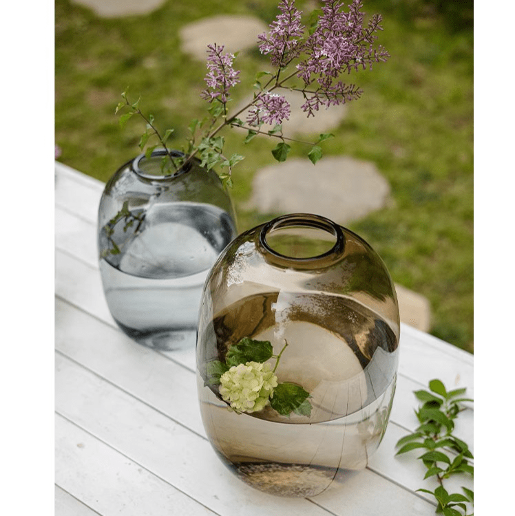 Modern Clear Glass Vase - Cheeky Garden