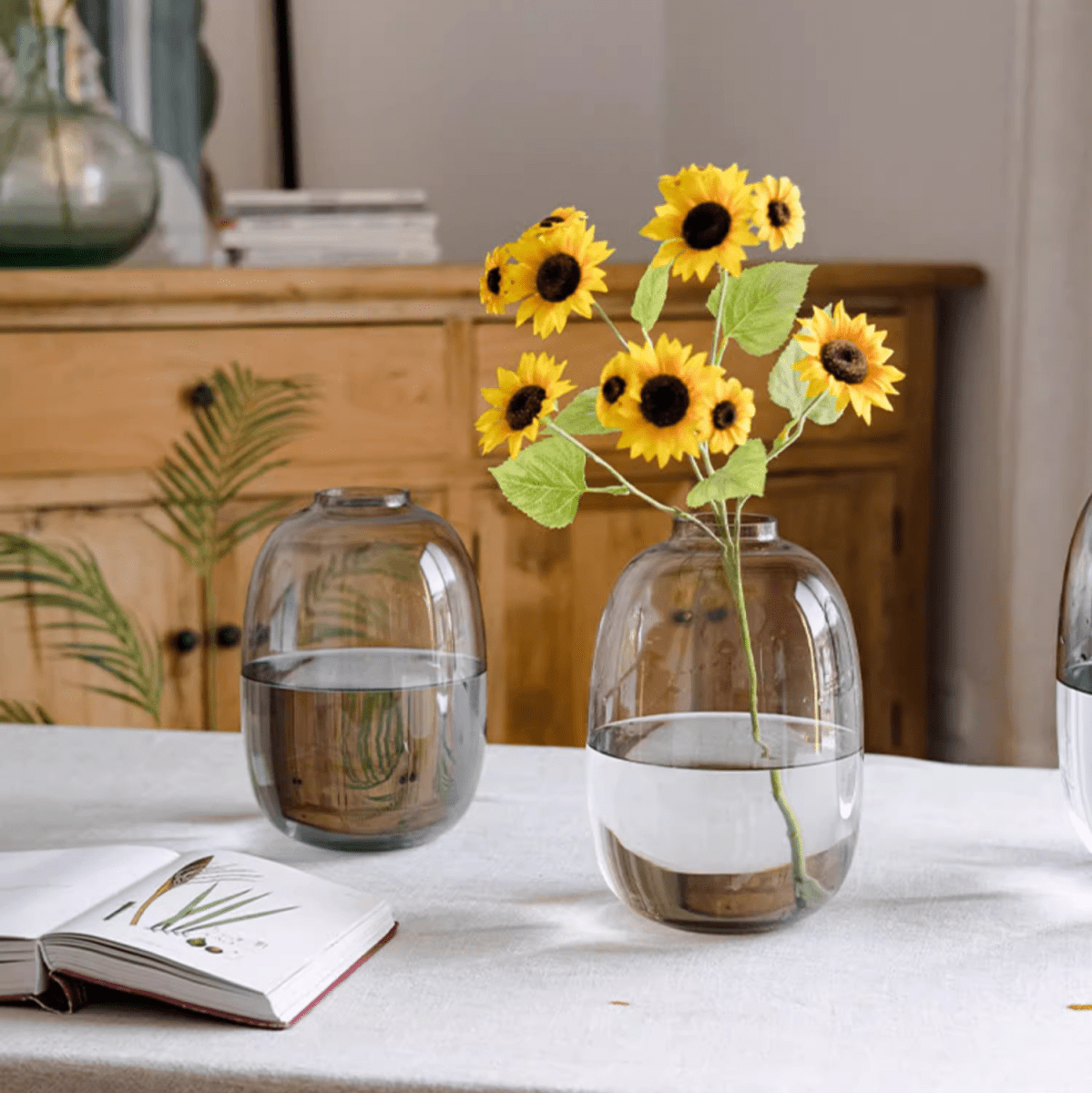 Modern Clear Glass Vase - Cheeky Garden