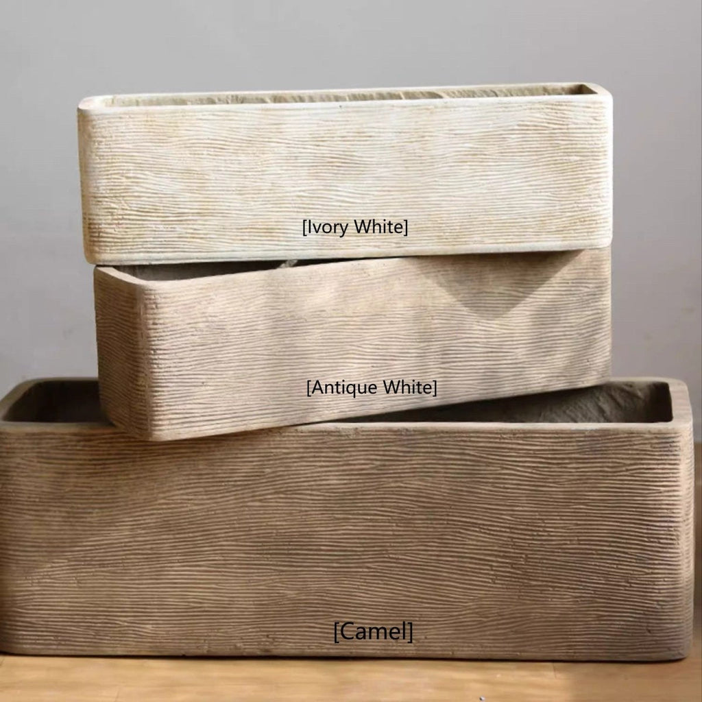 Modern Rectangular Textured Planter - Cheeky Garden