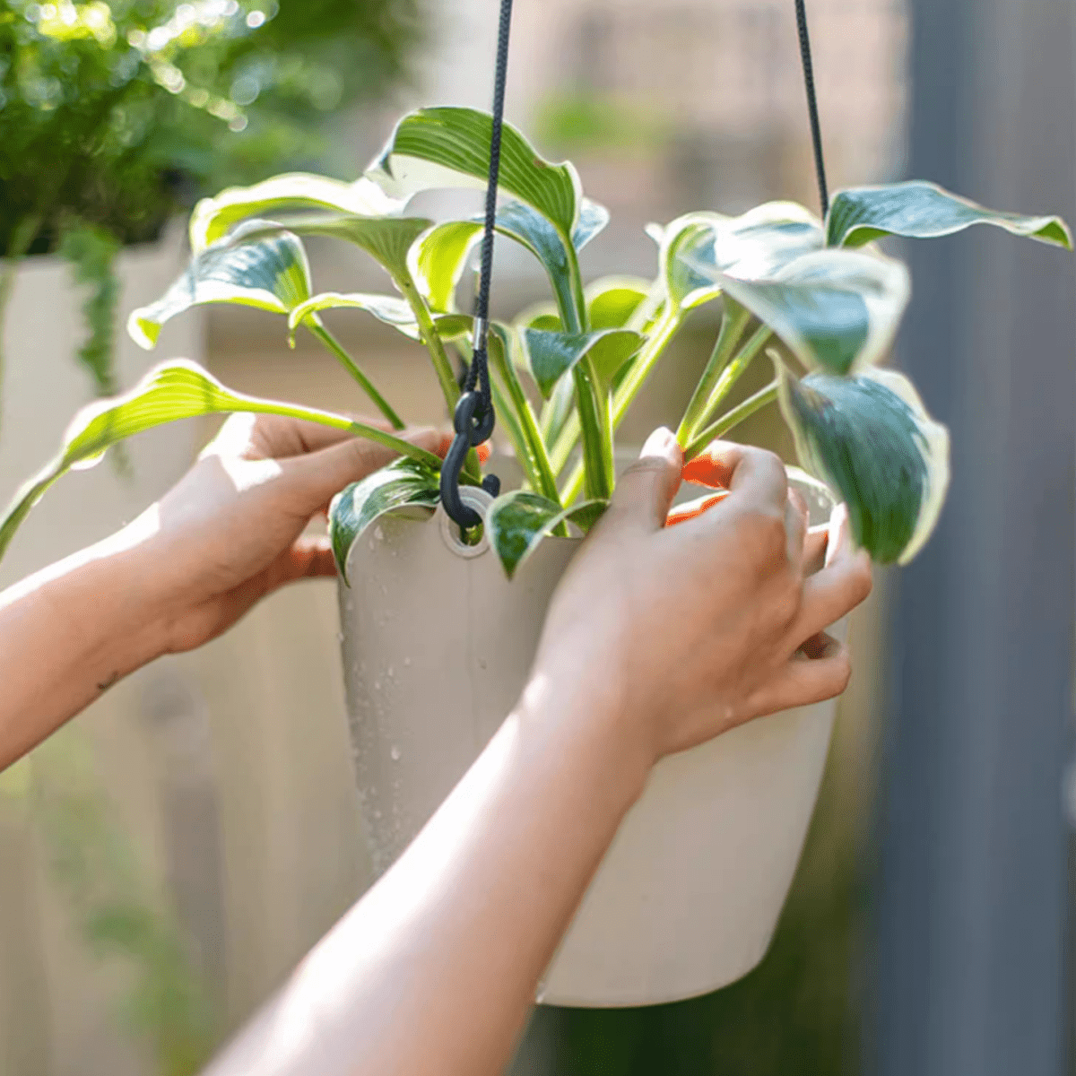 Modern Resin Hanging Planter for Artificial Plants - Cheeky Garden