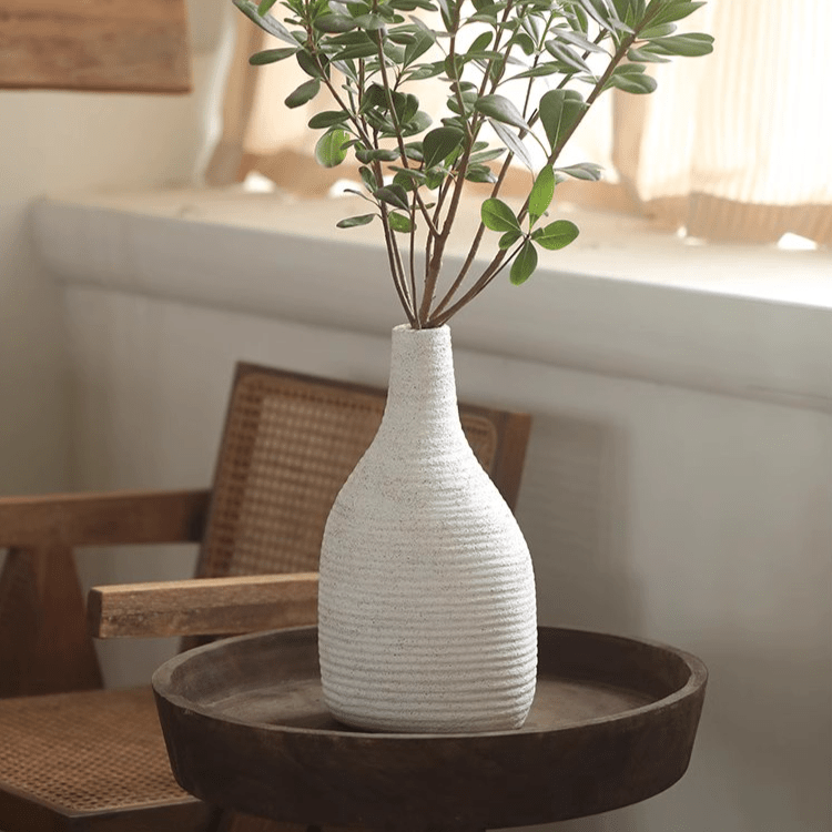 Narrow Neck Vase in White - Cheeky Garden