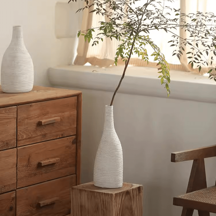 Narrow Neck Vase in White - Cheeky Garden
