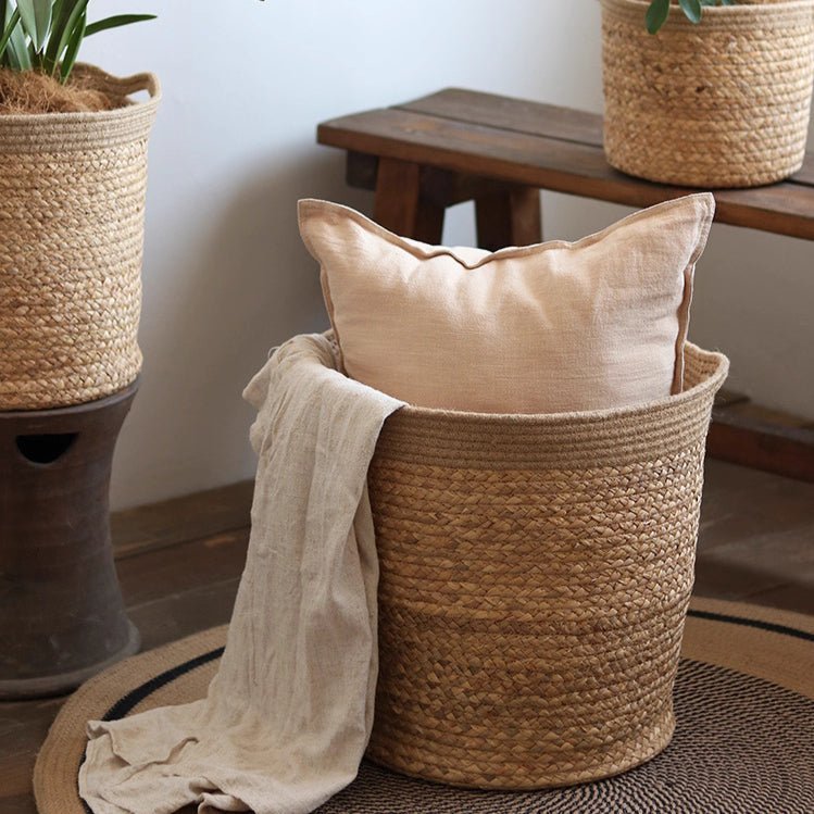 Natural Cylinder Storage and Planter Basket - Cheeky Garden