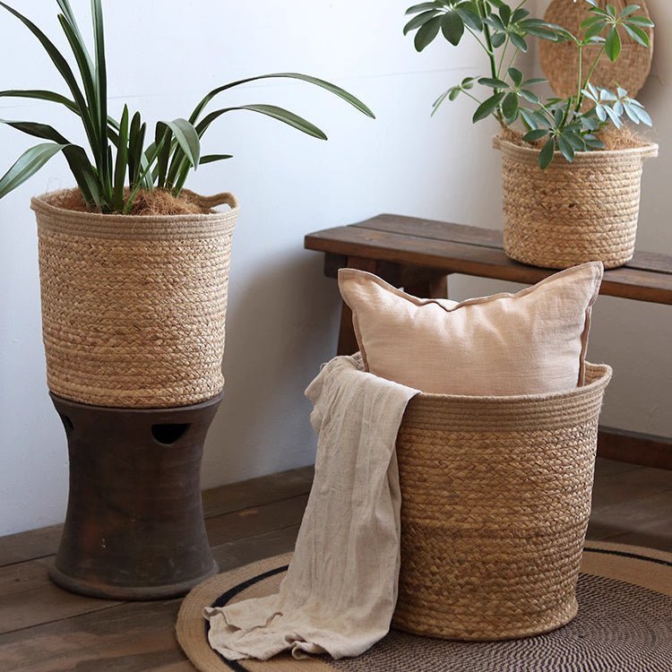 Natural Cylinder Storage and Planter Basket - Cheeky Garden