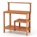 Outdoor Garden Potting Wood Planting Workstation with Open Shelves - Cheeky Garden