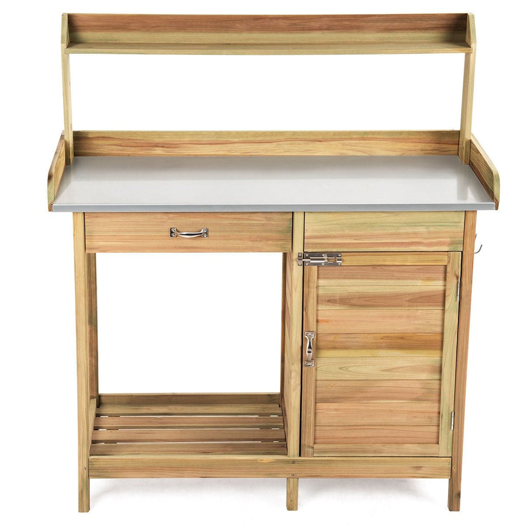 Outdoor Garden Wooden Work Station Potting Bench - Cheeky Garden