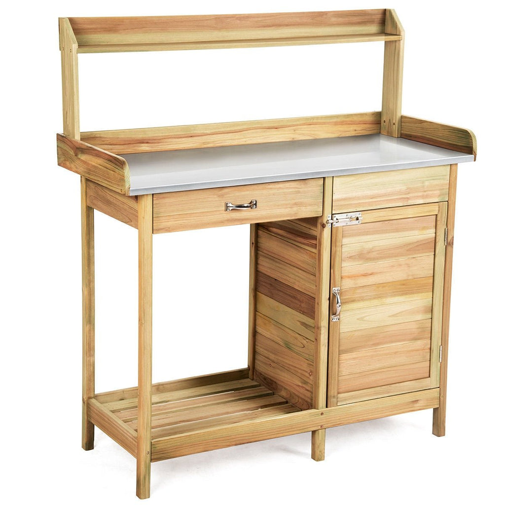 Outdoor Garden Wooden Work Station Potting Bench - Cheeky Garden