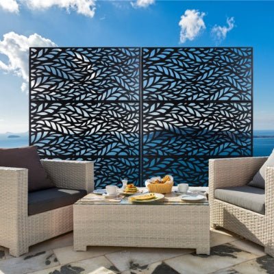 Outdoor Indoor Privacy Screen Metal Privacy Screen 76 Hx48 W Freestanding Decorative Privacy Screen For Deck Balcony Patio, Privacy Fence Panels For Outside Lawn Garden PS110 - Cheeky Garden