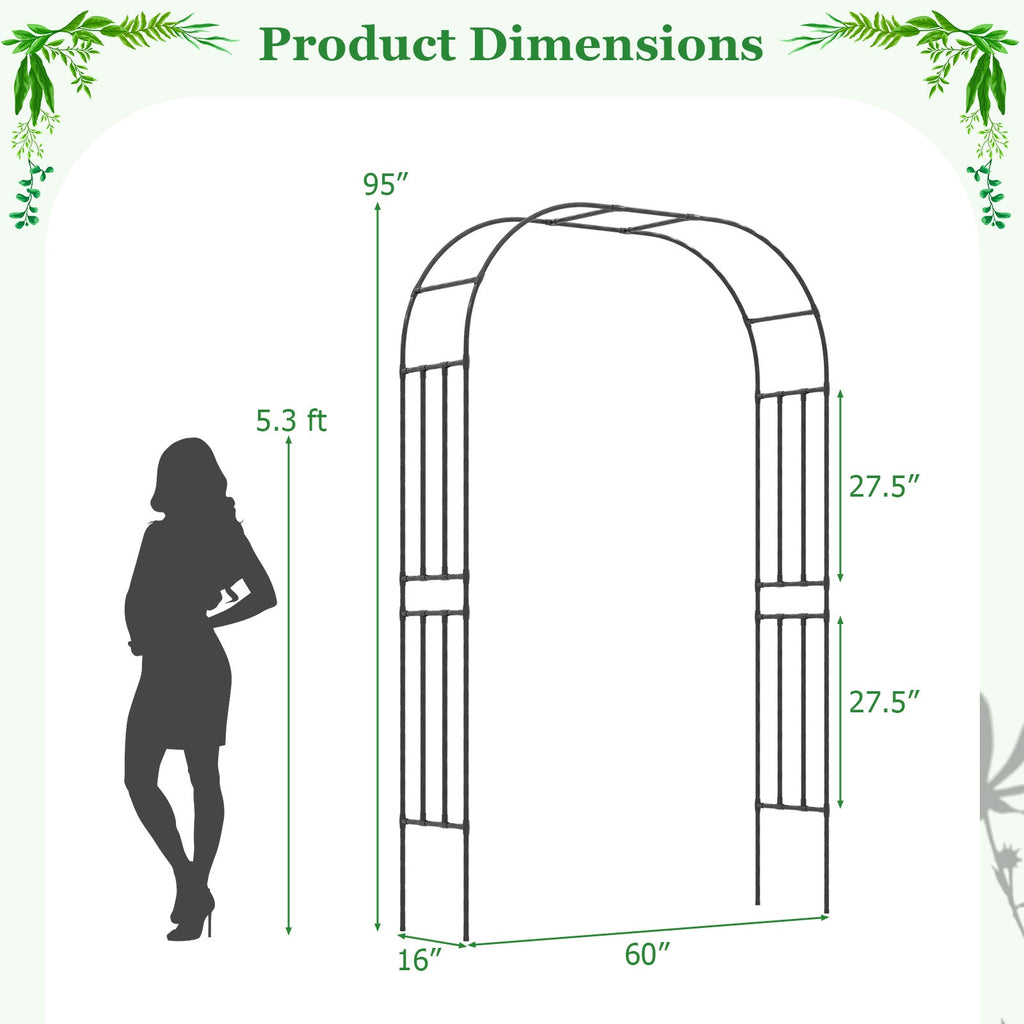 Outdoor Metal Garden Arch Trellis for Climbing Plants Grape Vine Flower - Cheeky Garden