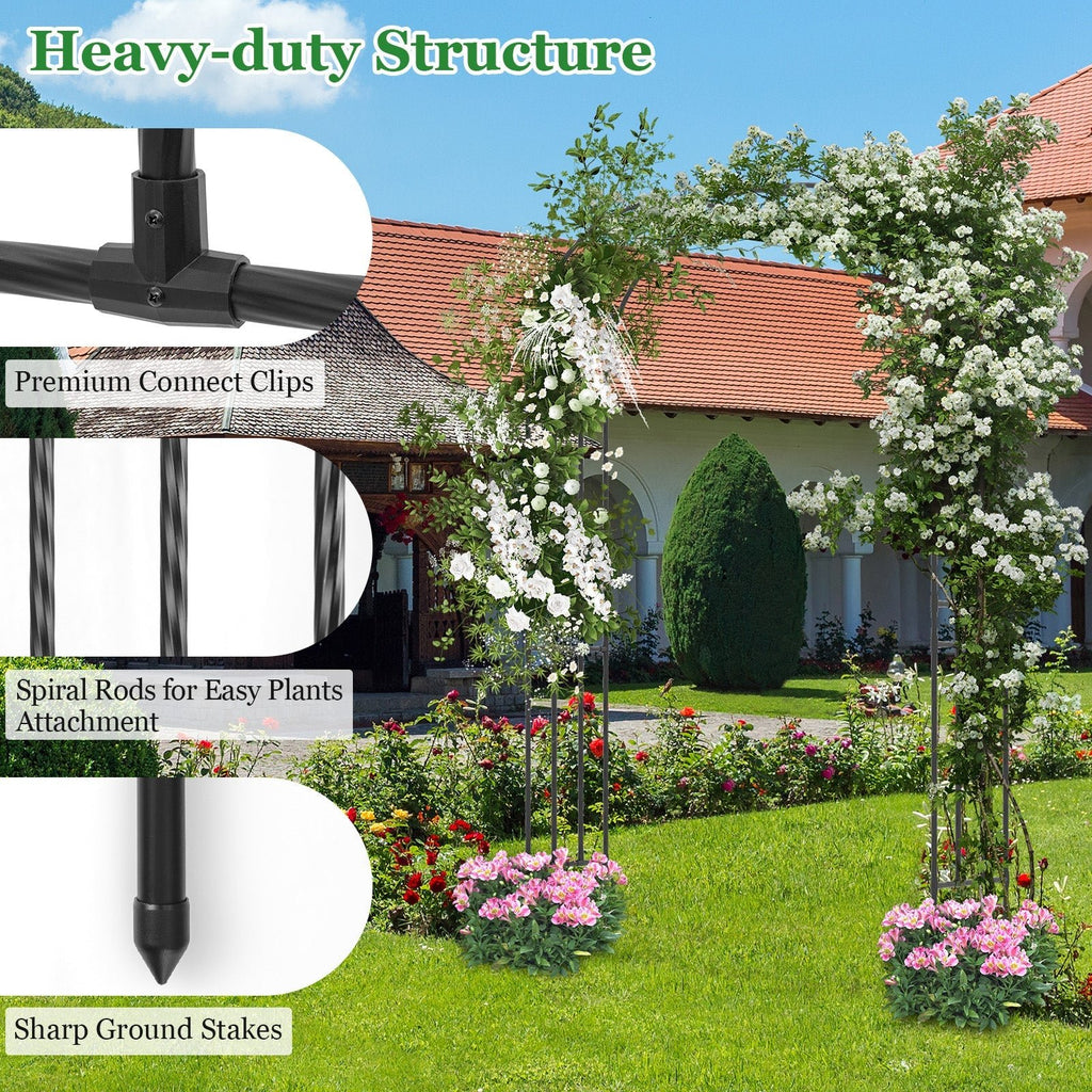 Outdoor Metal Garden Arch Trellis for Climbing Plants Grape Vine Flower - Cheeky Garden