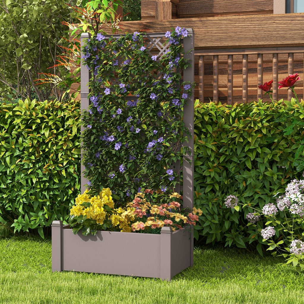 Outdoor Planter Box Self-Watering Raised Garden Bed Trellis with Water Level Indicator - Cheeky Garden