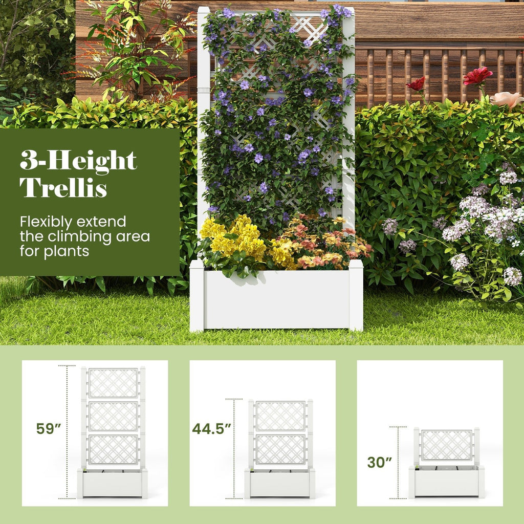 Outdoor Planter Box Self-Watering Raised Garden Bed Trellis with Water Level Indicator - Cheeky Garden
