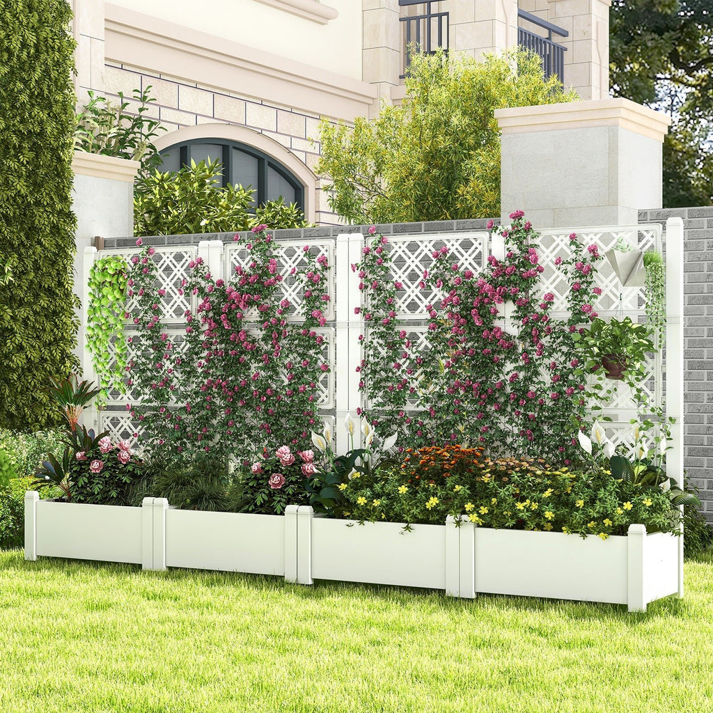 Outdoor Planter Box Self-Watering Raised Garden Bed Trellis with Water Level Indicator - Cheeky Garden