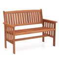 Outdoor Wood Garden Bench 2-Person Patio Park Bench with Backrest Armrests and Slatted Seat - Cheeky Garden