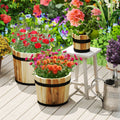 Outdoor Wooden Planter Box with Drainage Holes Set of 3 - Cheeky Garden
