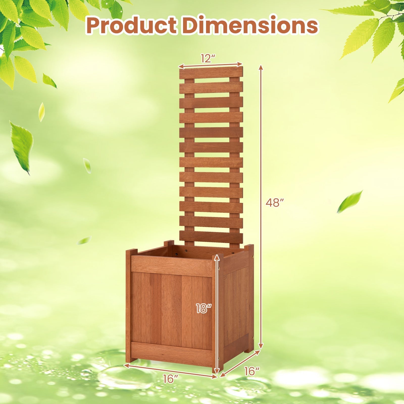 Outdoor Wooden Raised Garden Bed with Trellis - Cheeky Garden