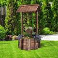Outdoor Wooden Wishing Well Planter Bucket - Cheeky Garden